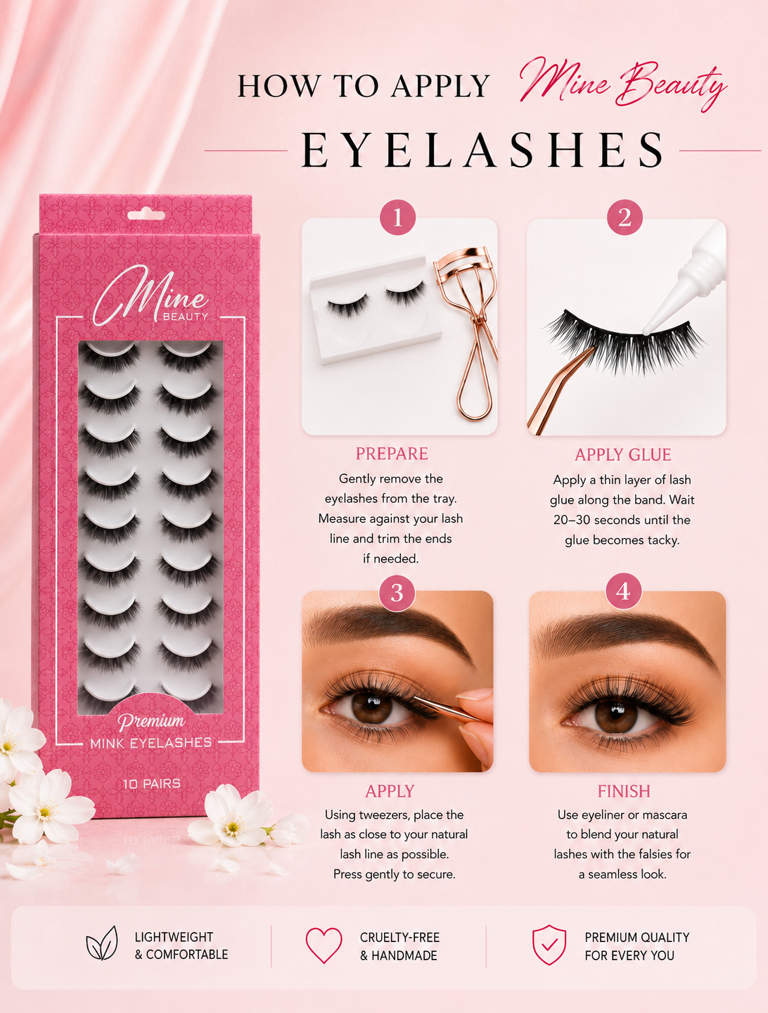 Mine Beauty Premium Mink Eyelashes 10 Pairs